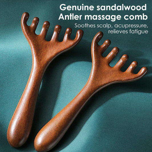 Hailicare Wooden 6-Claw Head Massager Comb & Gua Sha Tool Scalp Massage Comb Oasis Select Default Title