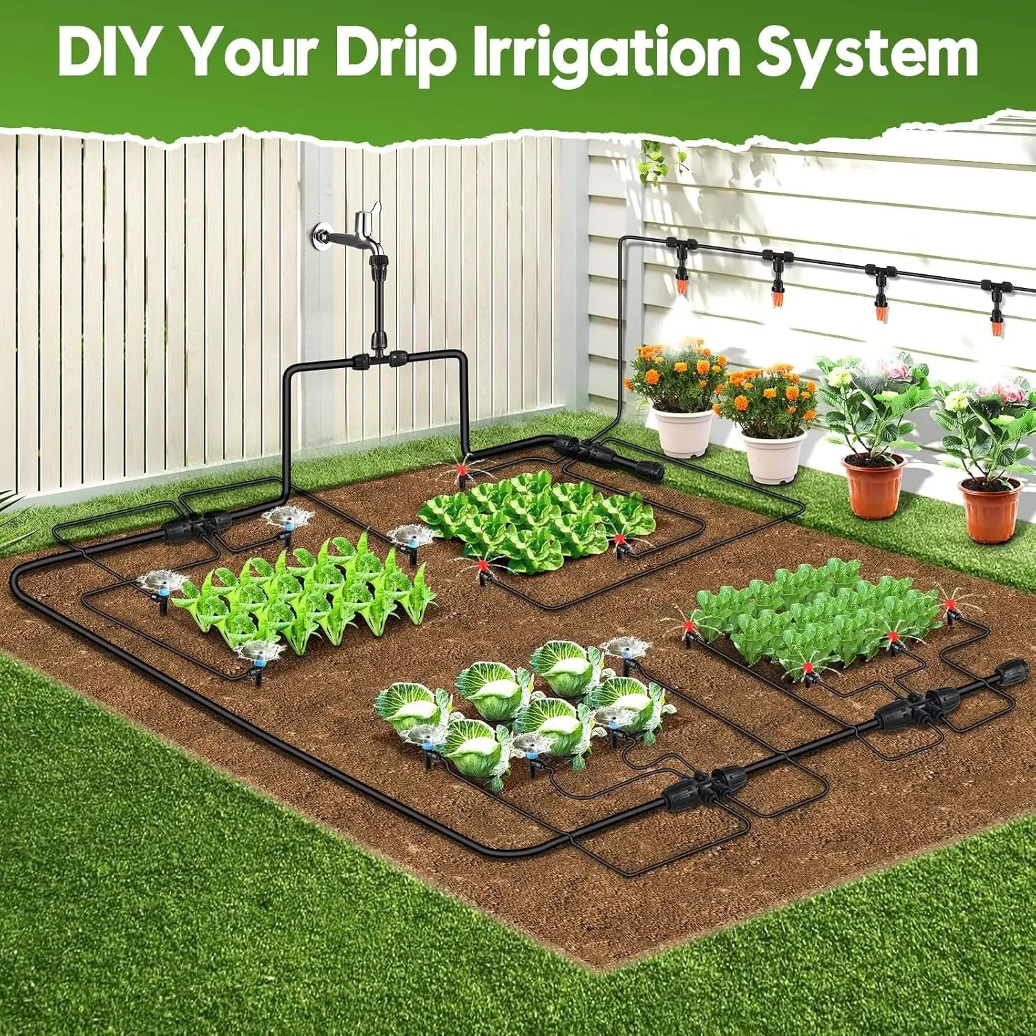 10M-100M 3/5mm 4/7mm 8/11mm Pipes 1/8'' 1/4'' 3/8'' PVC Garden Hose Black Micro Drip Irrigation Tube for Plants Watering System Peaceful Pleasures Health and Wellness