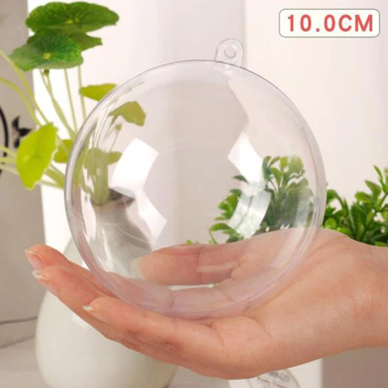 Fillable Clear Plastic Christmas Ornament Balls 4–10cm Baubles