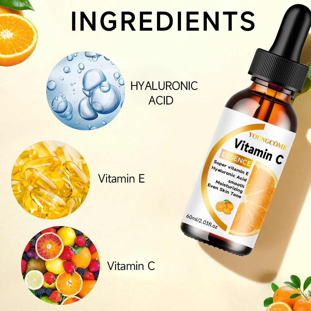 Vitamin C Facial Essence Contains Hyaluronic Acid Dark Spot Remover Moisturizing Repair Anti-aging Essence Facial Skin Care 30ml Peaceful Pleasures Health and Wellness
