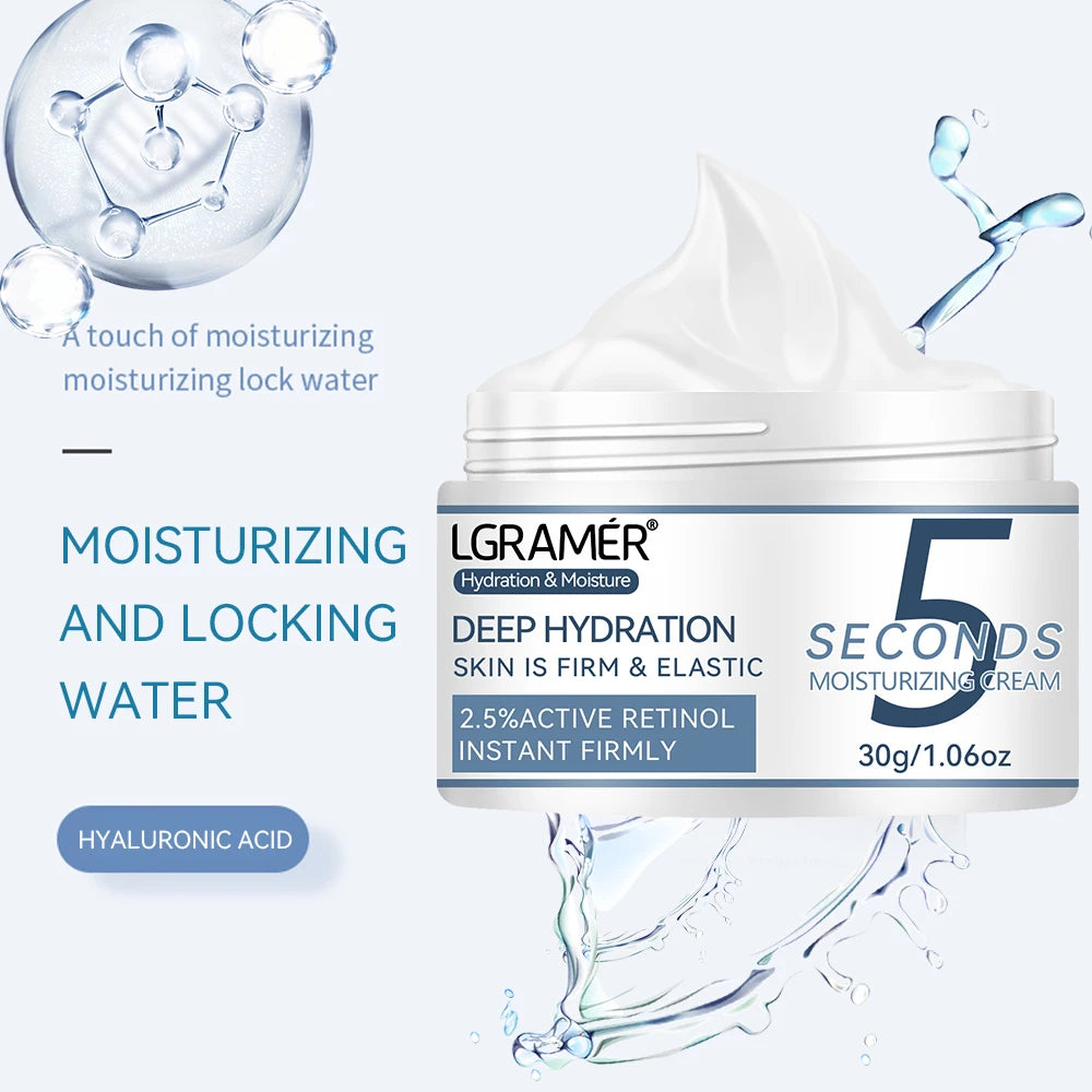5 Seconds Active Retinol Smooth Wrinkles Cream Improve Damaged Skin Firming Face Fine Skin Moisturizing Care Lifting Cream Peaceful Pleasures Health and Wellness