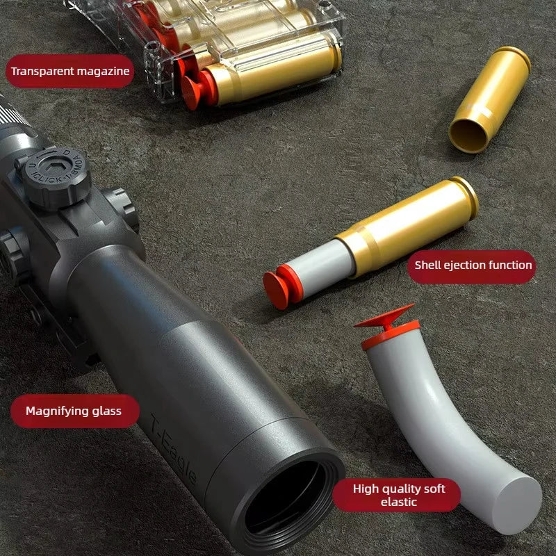 SVD Manual Sniper Rifle Shell Ejection Soft Bullet Toy Gun Outdoor Games CS Fighting Game Birthday Gift for Peaceful Pleasures Health and Wellness