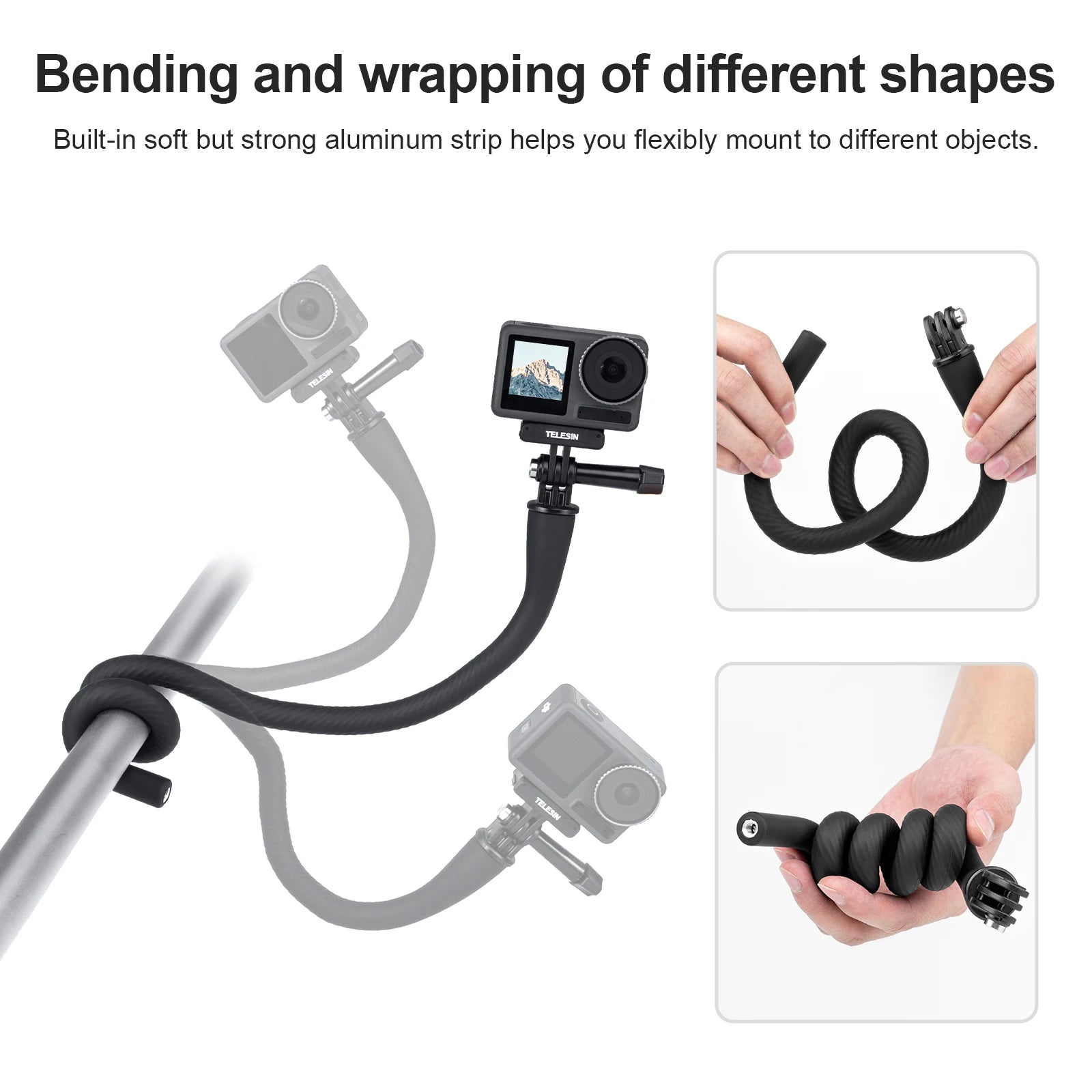 TELESIN Flexible Action Camera Mount For Gopro Insta360 DJI Action Mini Camera Octopus Tripod Phone Holder Clip Stand Mount Peaceful Pleasures Health and Wellness