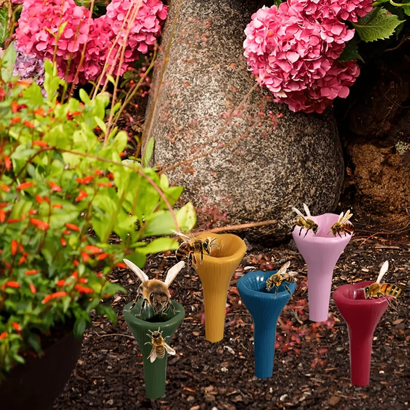 Flower Shape Bee Drinking Fountain | Resin Bee Water Feeder