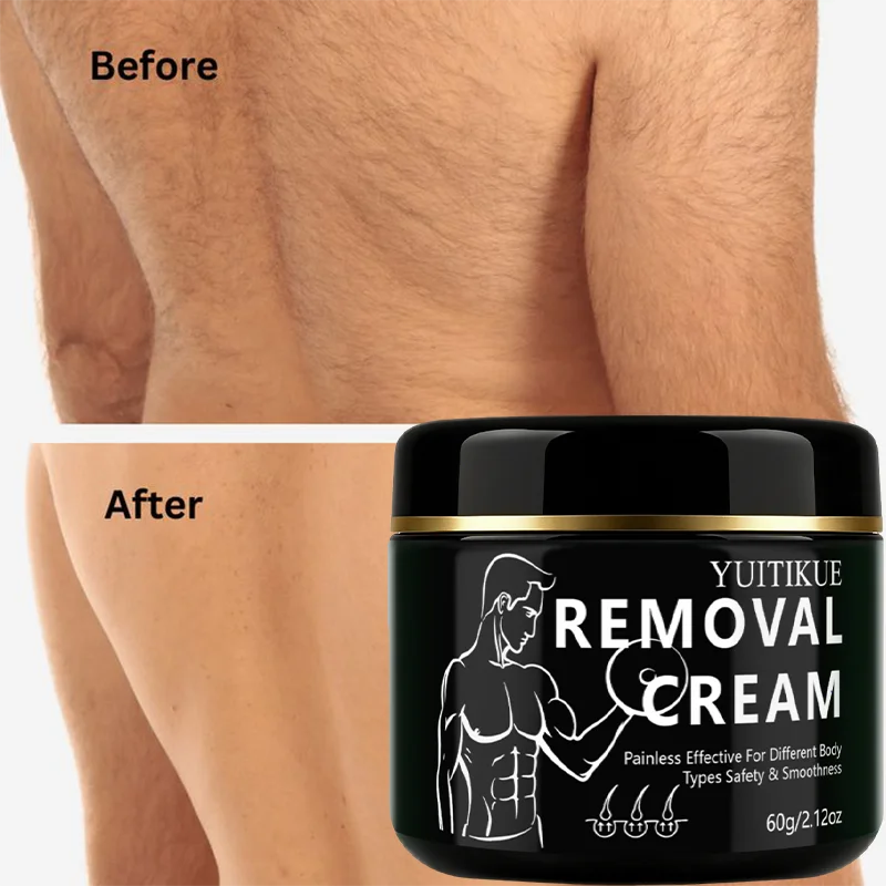 YUITIKUE Men's Hair Removal Cream – Mild Painless Formula 60g Men's Hair Removal Cream Peaceful Pleasures Health and Wellness