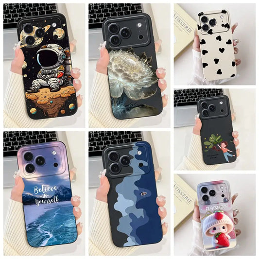 iPhone 17 Pro Silicone Case | Cute Kawaii Floral Painted Cover Phone Case Peaceful Pleasures Health and Wellness
