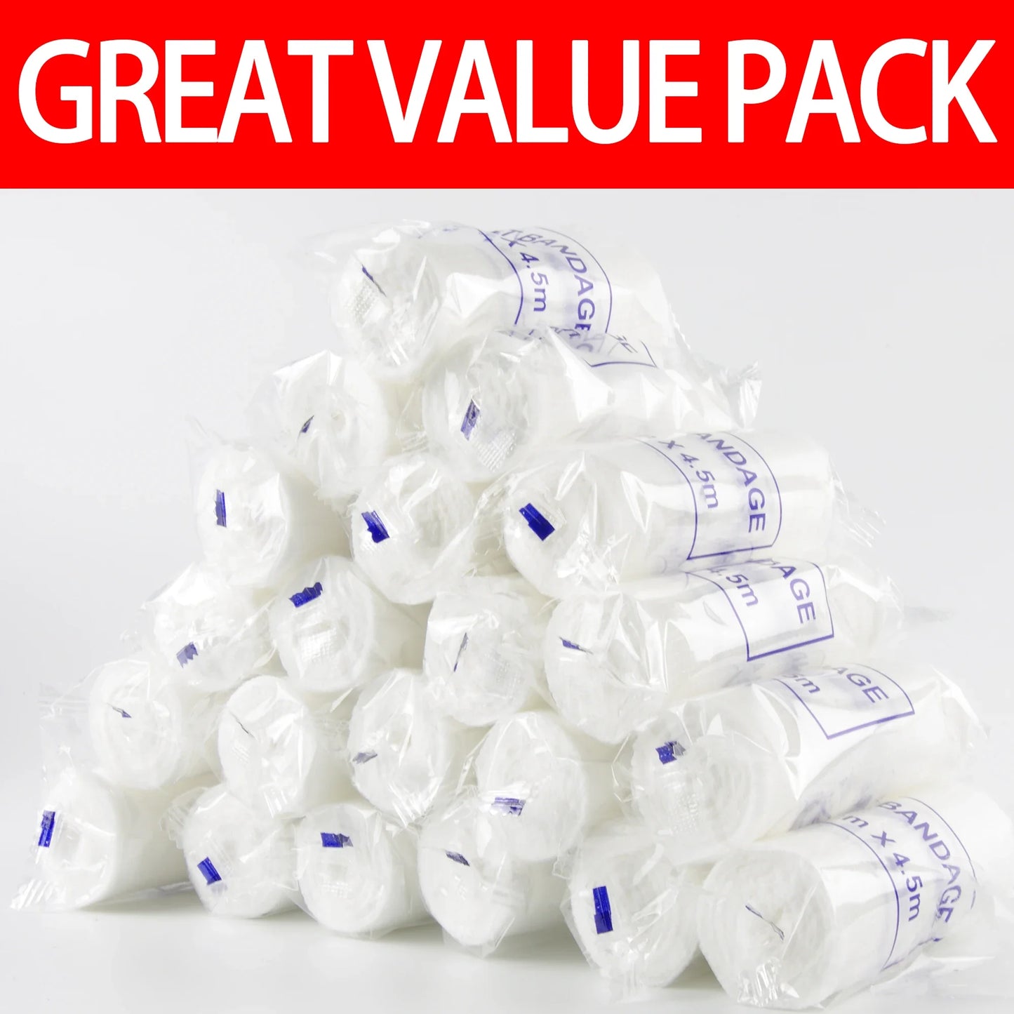 7.5/10cm X 4.5m Cotton PBT Elastic Bandage Medical Supply Conforming First Aid Gauze Rolls for Wound Dressing Emergency Care Peaceful Pleasures Health and Wellness
