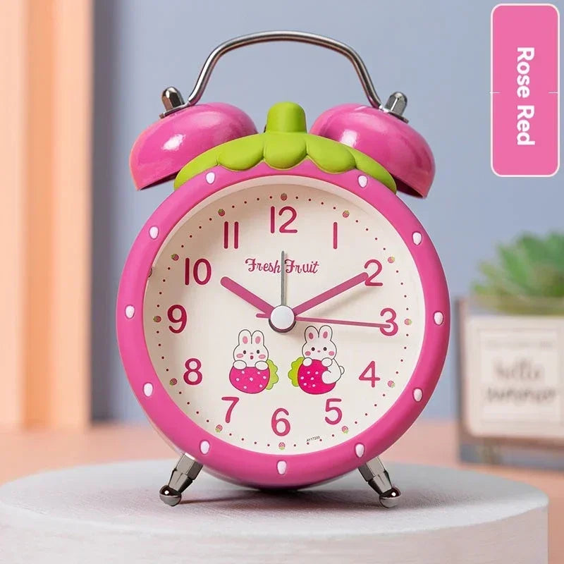 Cute Strawberry Alarm Clock with Night Light for Kids & Dorms