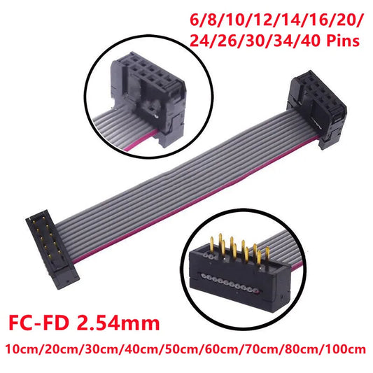 1PCS FC-FD DC4 IDC 2.54MM Pitch Male To Female Connector 6/8/10/12/14/16/20/24/26/30/34/40 PIN Flat Ribbon DOWNLOAD Data Cable Peaceful Pleasures Health and Wellness 80CM 40P(2x20P)