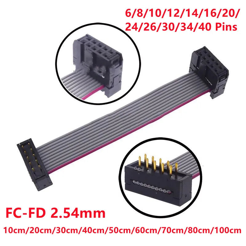 1PCS FC-FD DC4 IDC 2.54MM Pitch Male To Female Connector 6/8/10/12/14/16/20/24/26/30/34/40 PIN Flat Ribbon DOWNLOAD Data Cable Peaceful Pleasures Health and Wellness 80CM 40P(2x20P)