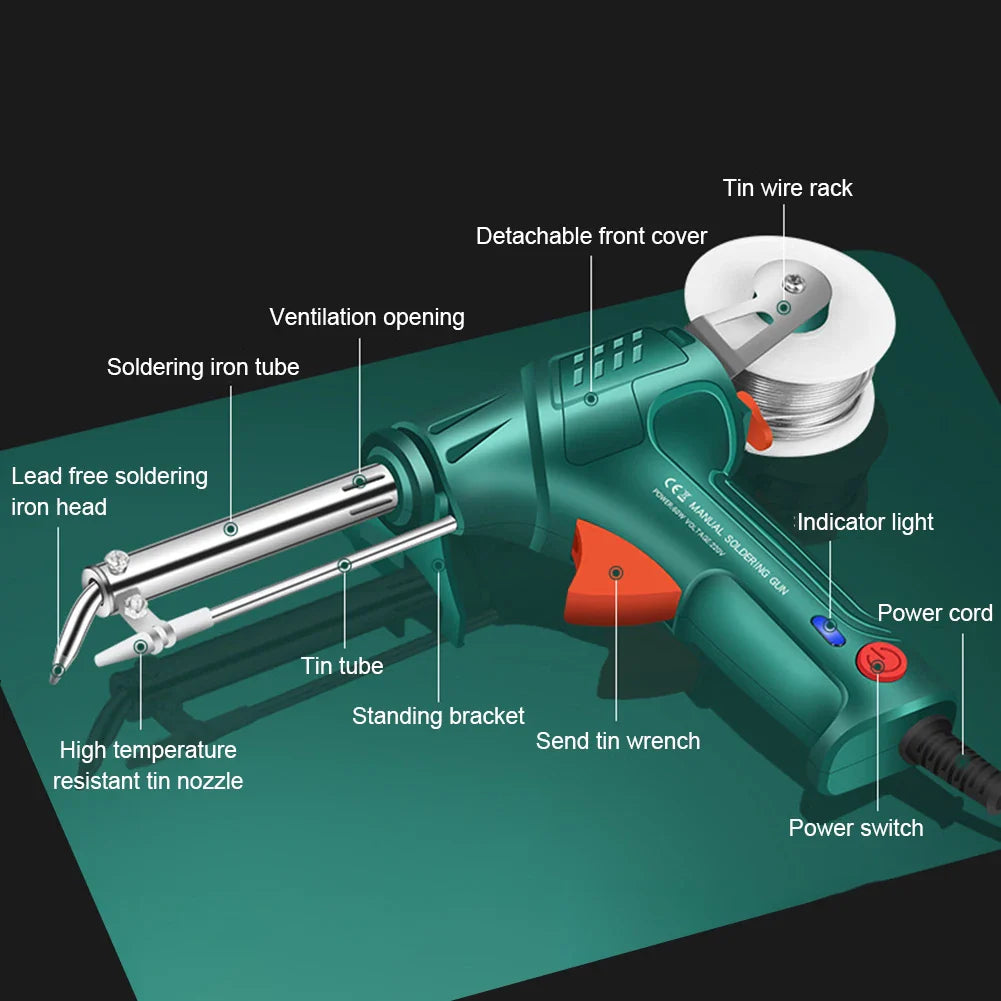 60W Electric Soldering Iron Gun – Auto Tin Feed & Fast Heat