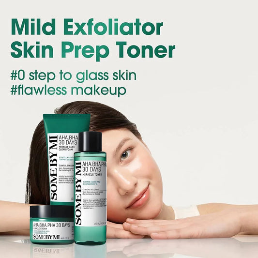 SOME BY MI 30 Days Miracle Toner 150ml/Acne Clear Foam 100ml /60ml Face Cream for Oily Acne-Prone Skin Korean skincare set Peaceful Pleasures Health and Wellness