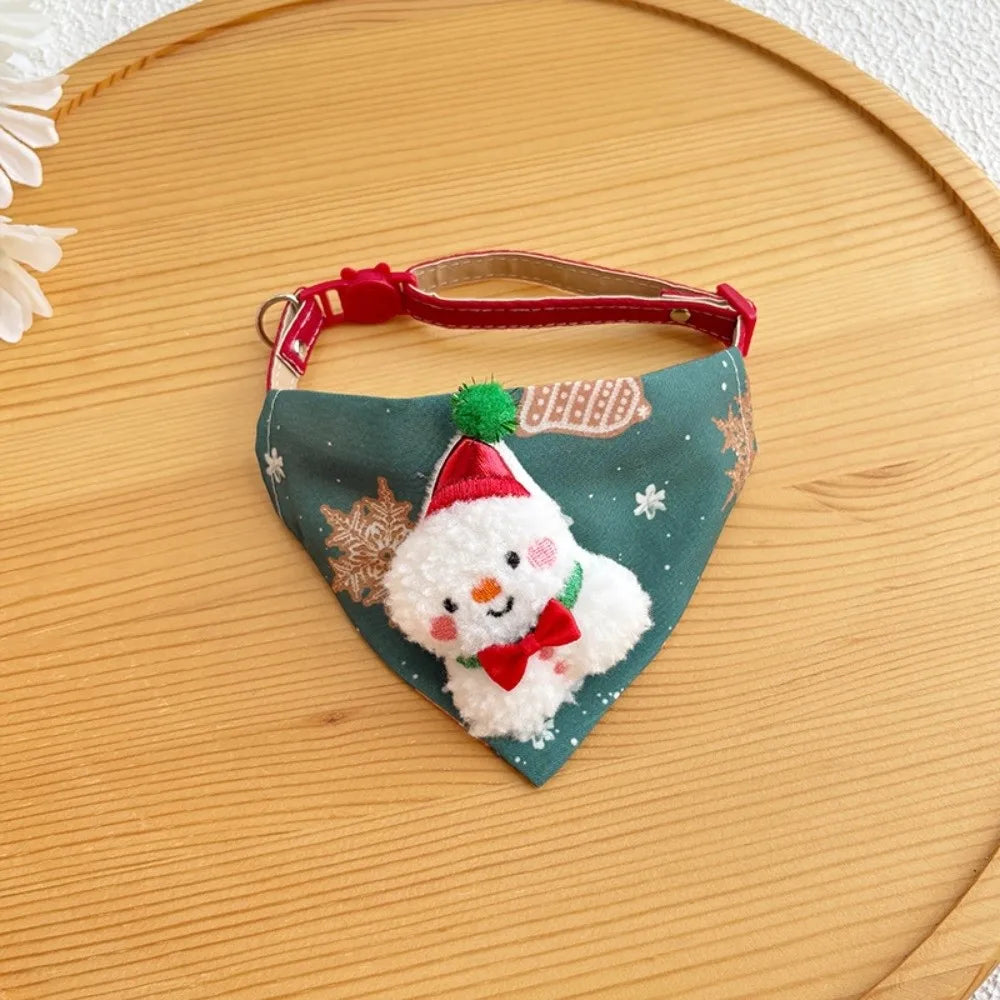 Christmas Dog & Cat Collar with Triangle Scarf | Adjustable