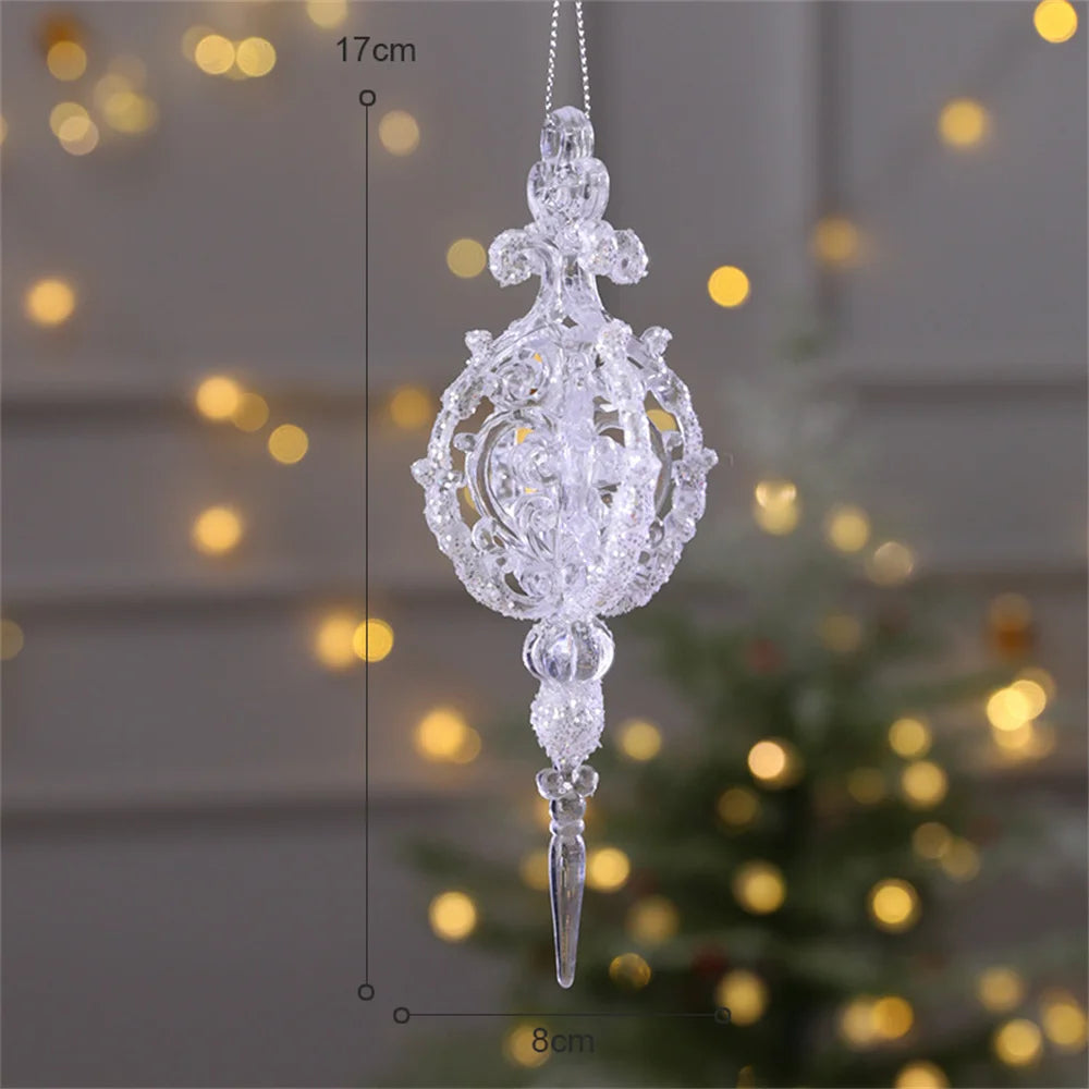 3D Crystal Snowflake Christmas Tree Hanging Ornaments