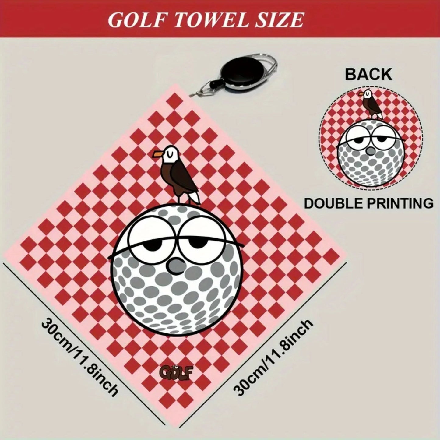 Double-Sided Golf Towels with Telescopic Hook – Set of 2