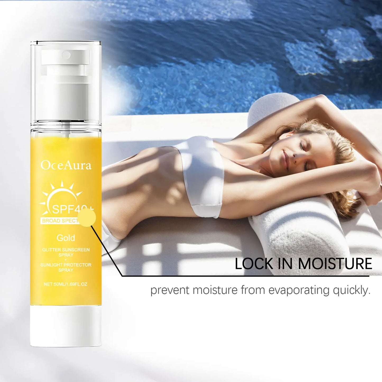 Facial Shiny Protection Sunscreen Spray SPF40+ Non-Sticky UV Isolation Anti-Oxidation Moisturizing Body Sunblock for Face Skin Peaceful Pleasures Health and Wellness