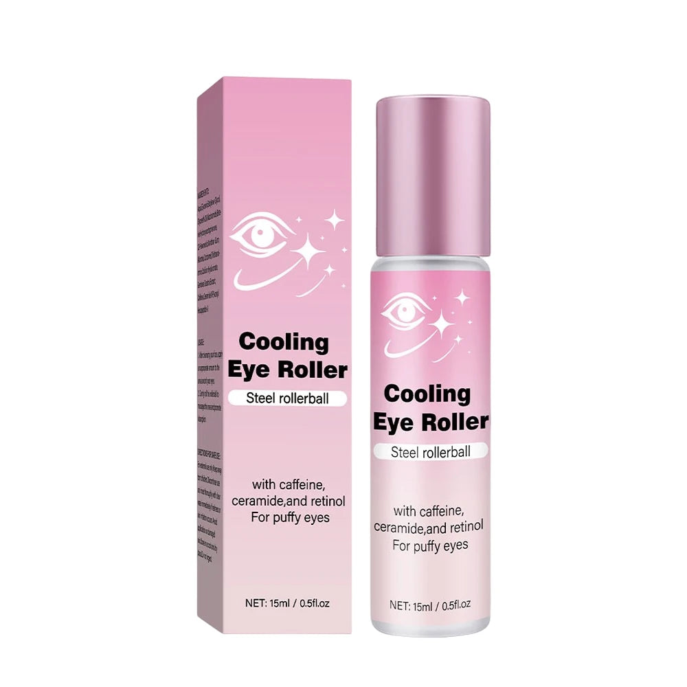 Under Eye Brightener with Cooling Metal Rollerball, Ceramide & Caffeine Eye Serum for Puffy Eyes Vegan Skincare 15ml/0.5fl.oz Peaceful Pleasures Health and Wellness 1PC