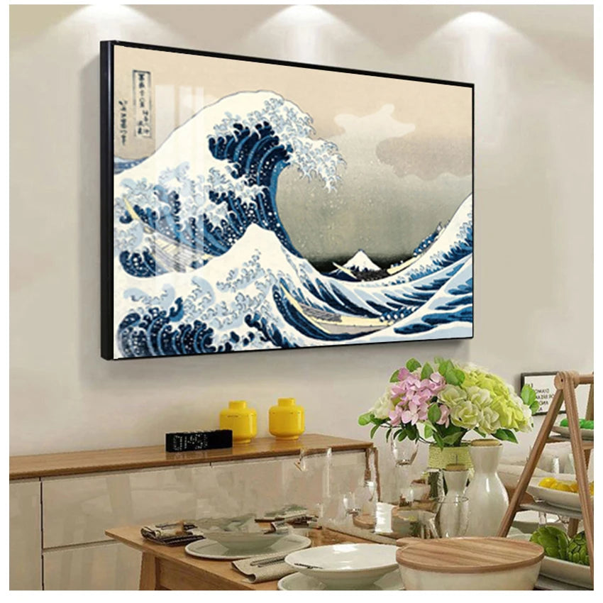 Pictures For Living Room Oriental Home Decor Vintage Japanese Landscape Poster Prints Wave Kanagawa Art Canvas Painting Wall Peaceful Pleasures Health and Wellness