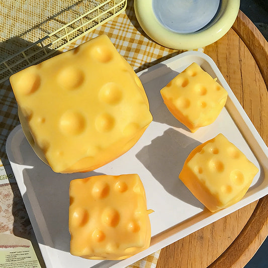 Cute Cheese Mochi Squeeze Toy | Soft TPR Fidget Sensory Toy Fidget Squeeze Toy Peaceful Pleasures Health and Wellness