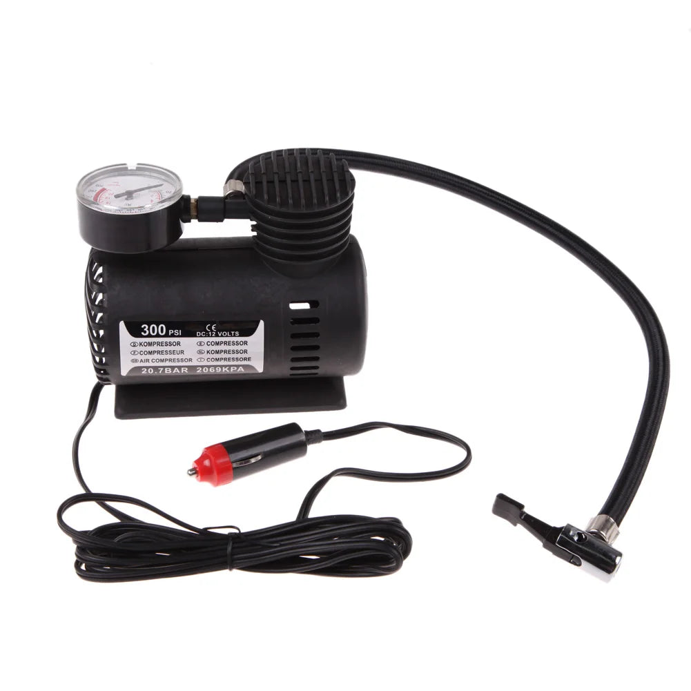 Portable 12V Auto Car Electric Air Compressor Tire Infaltor Pump 300 PSI XR Peaceful Pleasures Health and Wellness Default Title