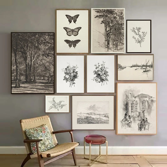 Farmhouse Botanical Canvas Wall Art – Vintage Rustic Tree Print Canvas Wall Art Peaceful Pleasures Health and Wellness