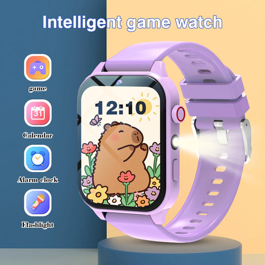 Kids' Smart Watch 1.83" | Camera, 18 Games & LED Flashlight Kids Smart Watch Peaceful Pleasures Health and Wellness T6-Purple