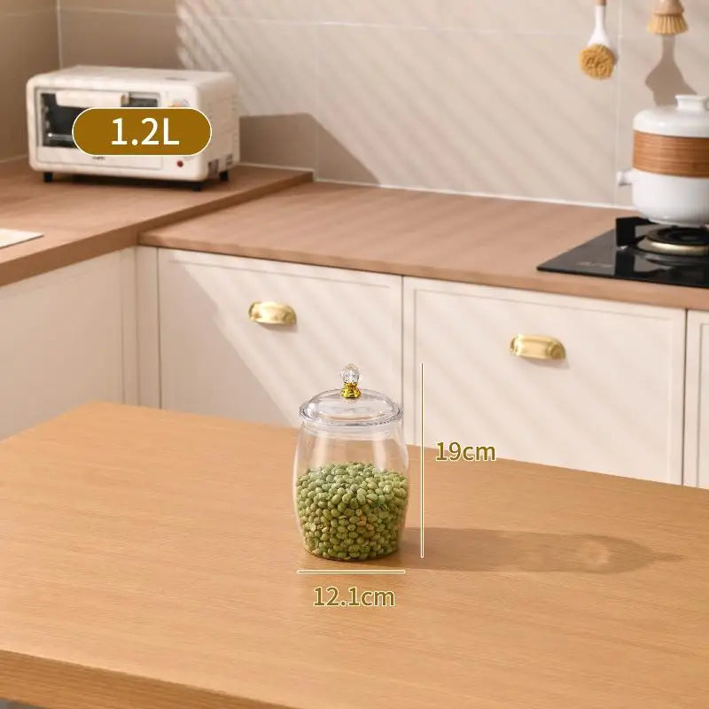 Transparent Sealed Storage Jar with Lid | Kitchen Organizer