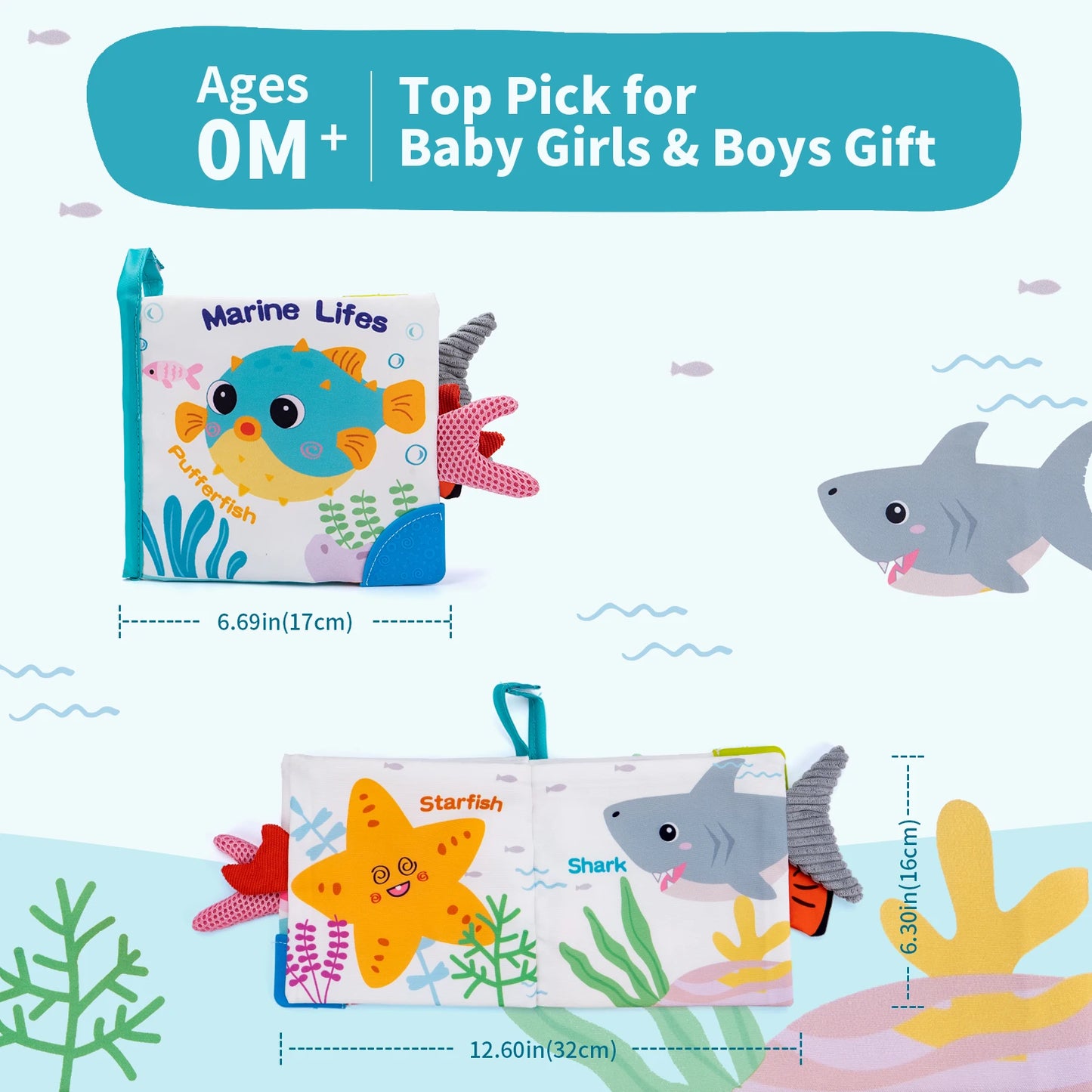3D Visual Tail Cloth Book Soft Rustle Sound Baby Tear Resistant