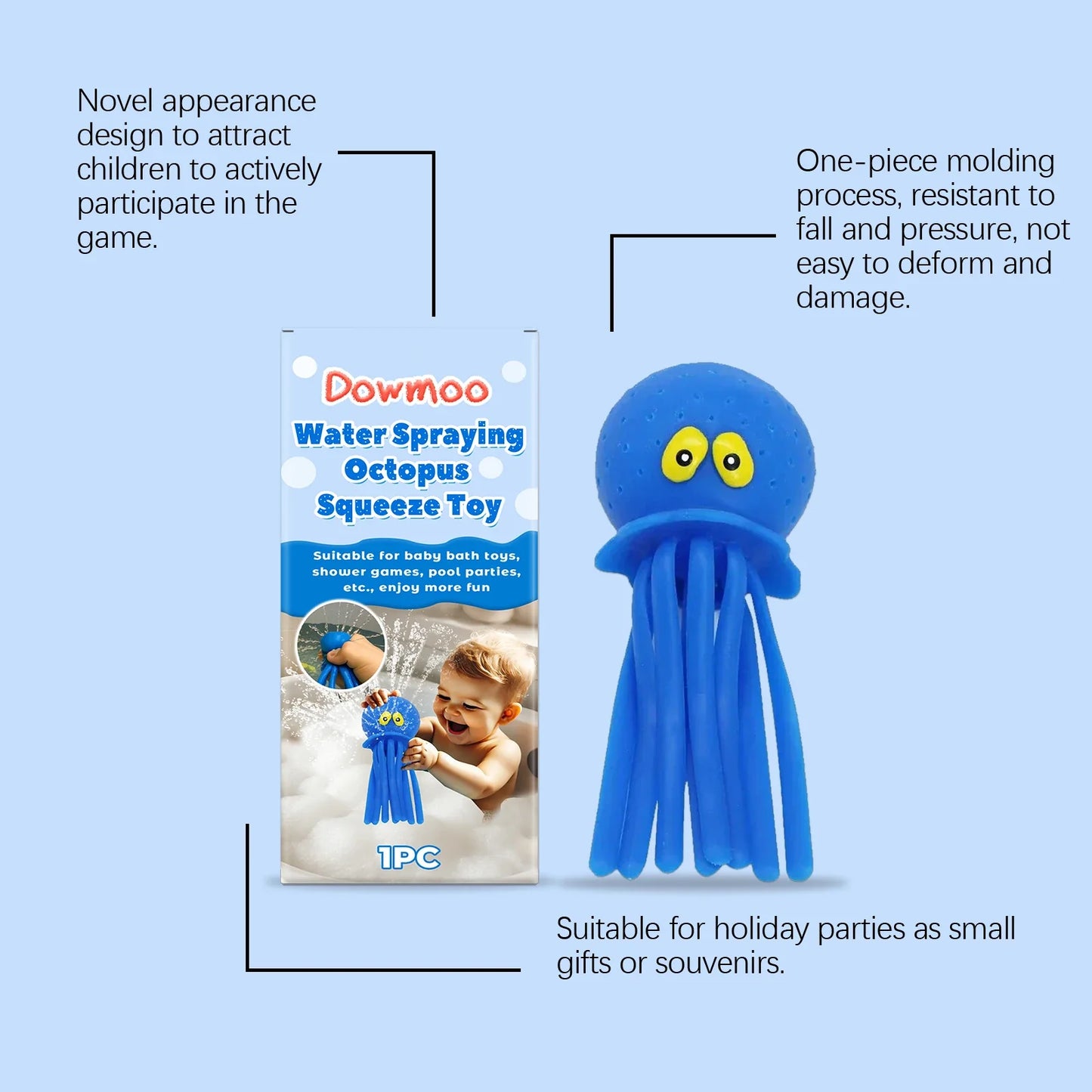Squirt Octopus Squeeze Toy – Pool, Bath & Water Party Fun
