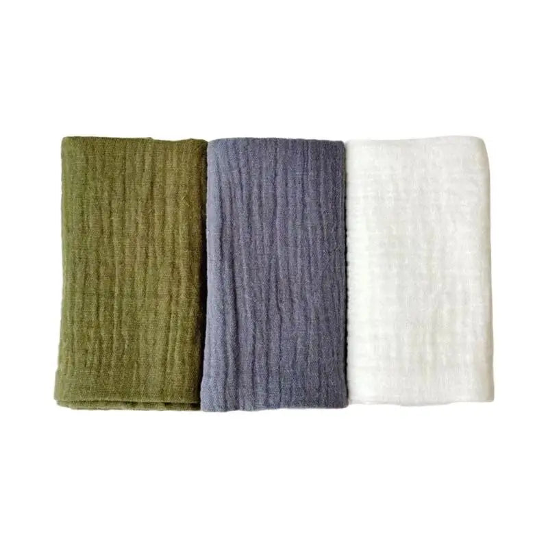Soft Cotton Baby Washcloths Set of 3 | Newborn Bath Towels