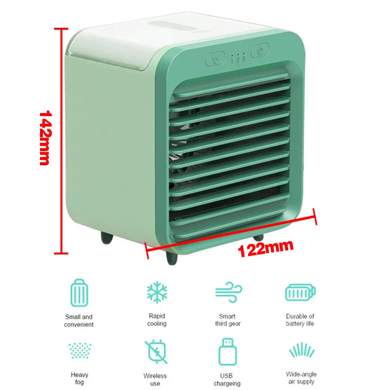 Customized USB Spray Cooling Fan Mini Air Conditioner with Humidifying Function Rechargeable Personal Cooler for Home Office Peaceful Pleasures Health and Wellness