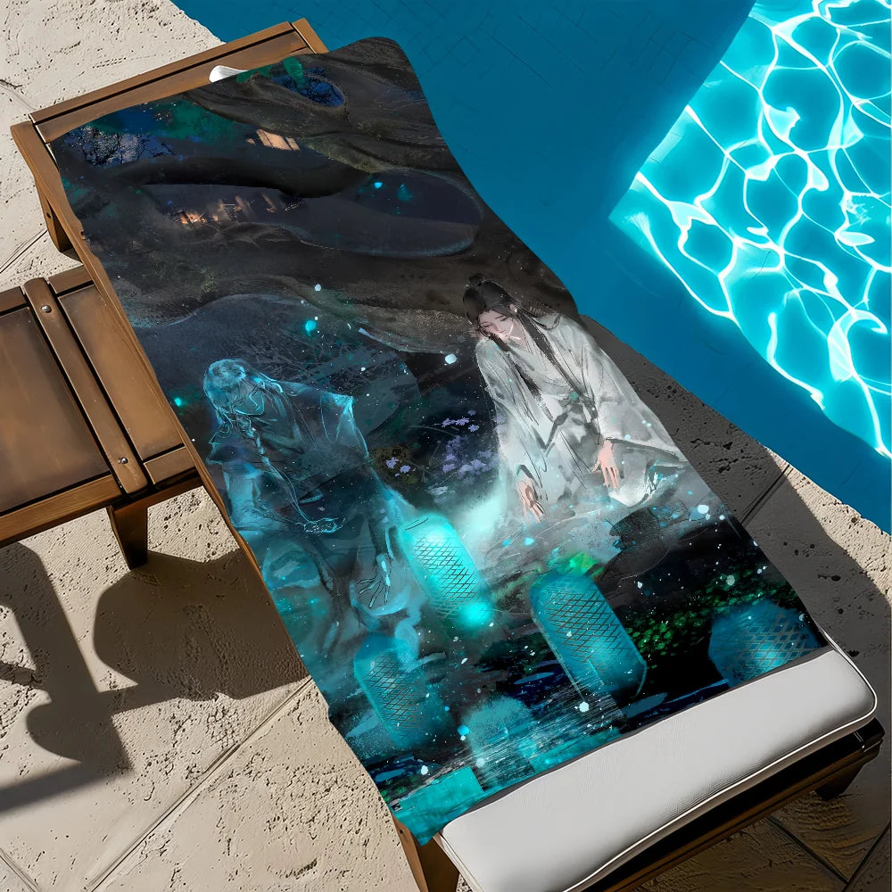 Anime Quick-Dry Beach Towel | Soft Microfiber Pool & Travel Quick-Dry Beach Towel Peaceful Pleasures Health and Wellness z6 STJ90x180CM