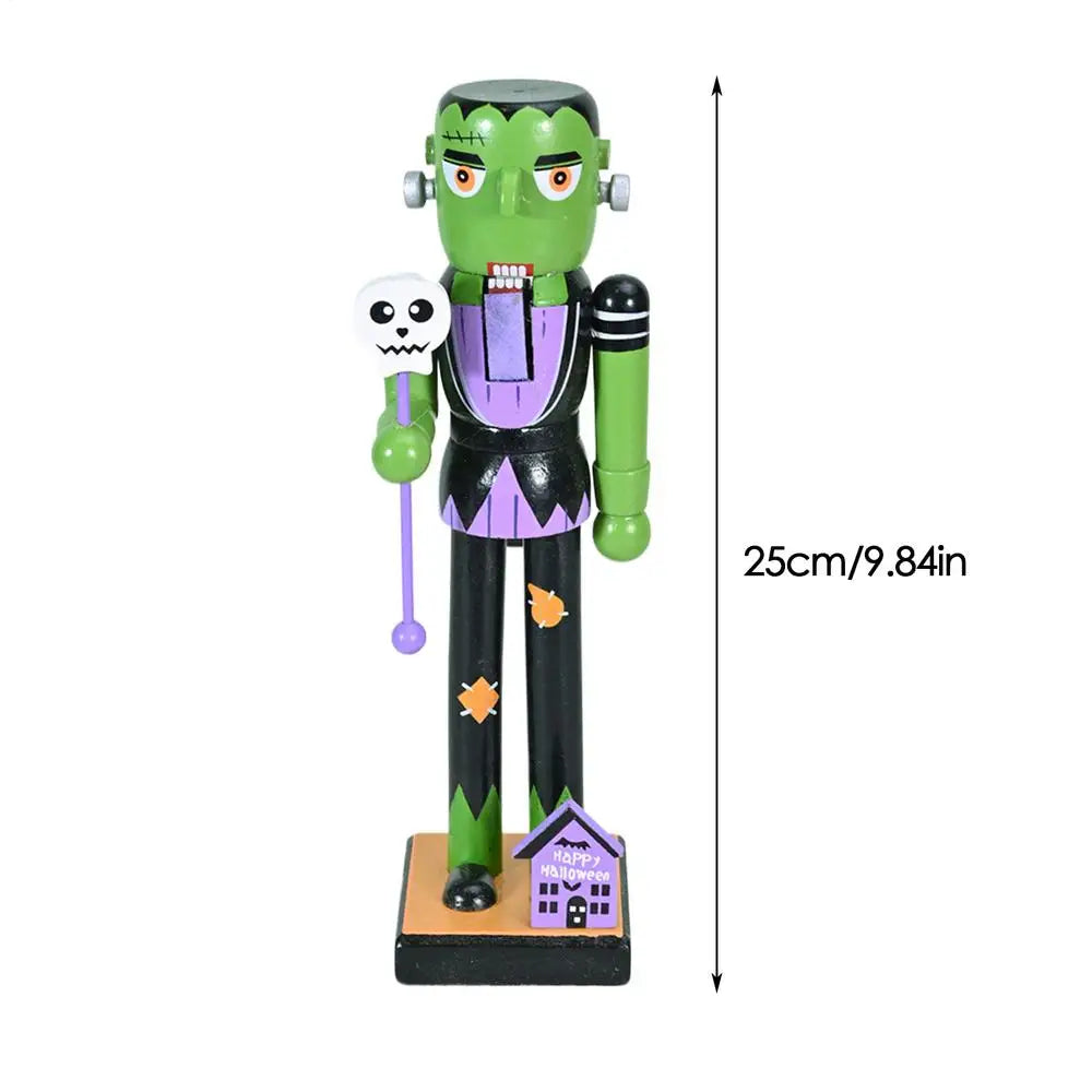 Halloween Nutcracker Figures Wooden Nutcracker Soldier Holiday Decor Goody Bag Fillers Spooky Decor Figurine for Home Display Peaceful Pleasures Health and Wellness Robot CN