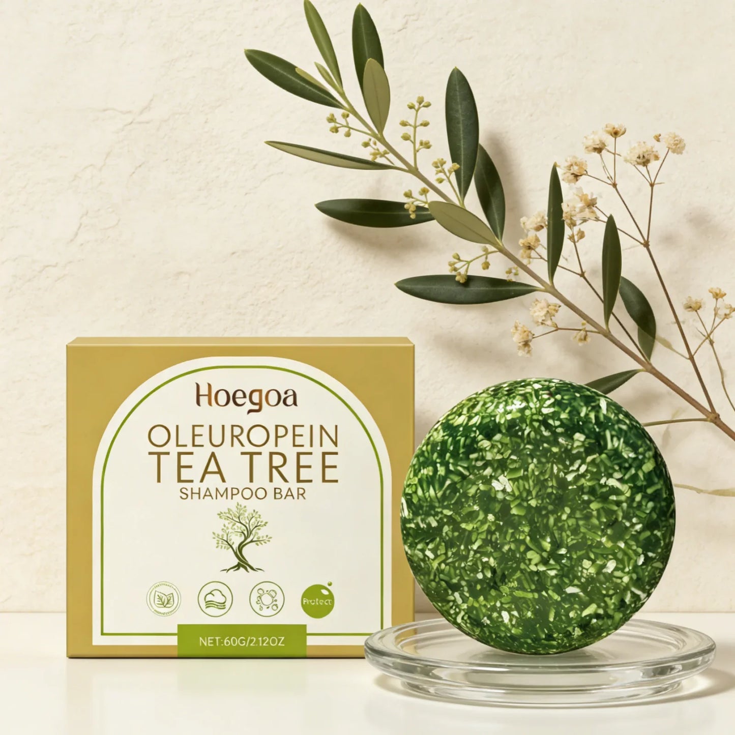 Tea Tree Oleuropein Solid Shampoo Bar – Strengthen & Shine