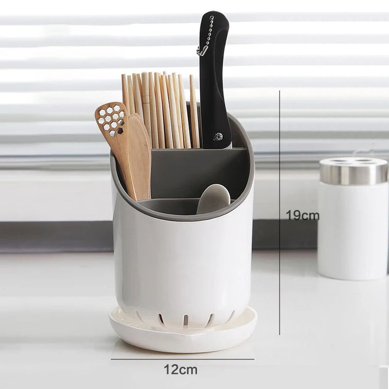 Chopstick Holder with Drain Plate | Kitchen Utensil Organizer