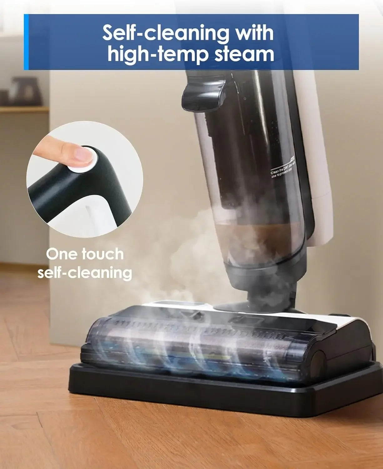 All-in-One Steam Wet Dry Vacuum for Hardwood Floors, 248°F High-Temp Self-Cleaning Mop Peaceful Pleasures Health and Wellness