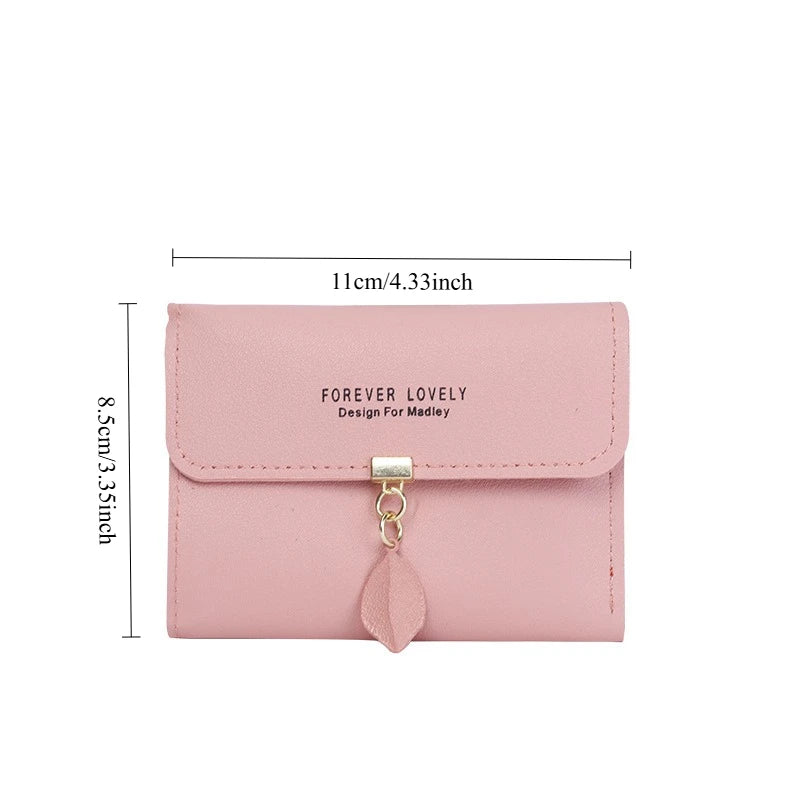 Korean Tri-Fold Ladies Wallet | PU Coin Purse & Money Clip