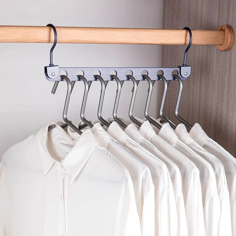 Space Saving Clothes Hangers 6/8 Holes | Collapsible Metal Closet