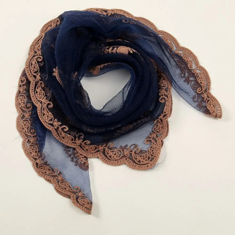 Women's Floral Lace Square Scarf – Vintage Bandana Headband
