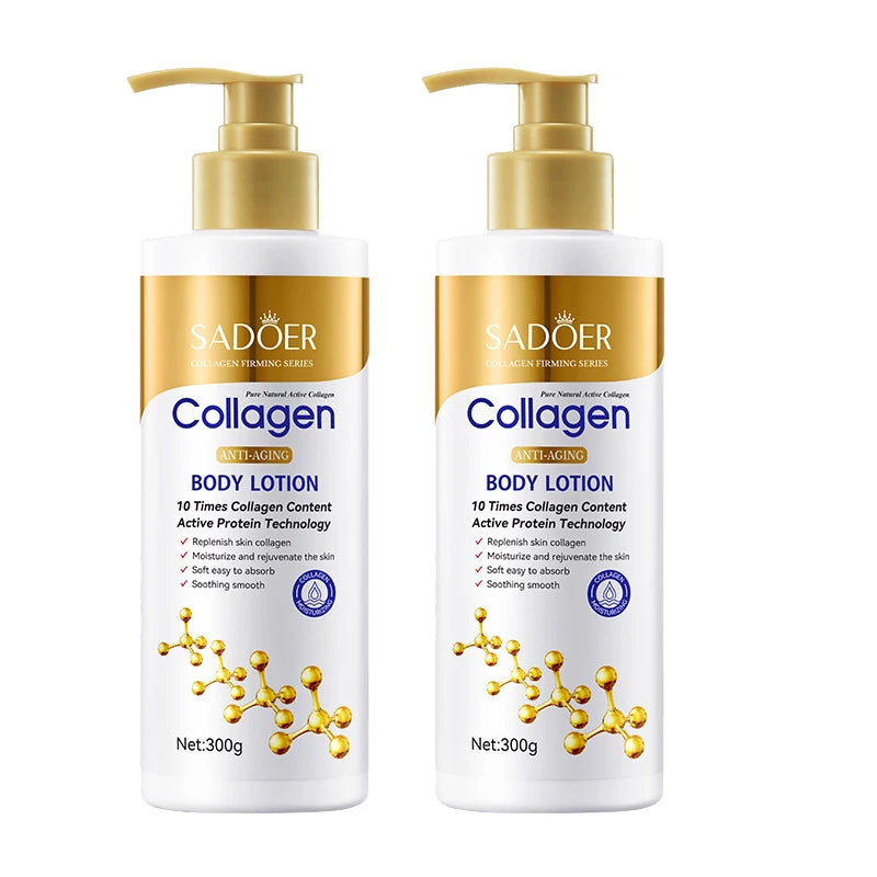 Collagen Body Lotion for Firming & Hydration - Intense Moisturizer Anti-Aging Skin for Dry, Sagging Skin, Nourishment 300g/pc Peaceful Pleasures Health and Wellness 2 pcs 300g