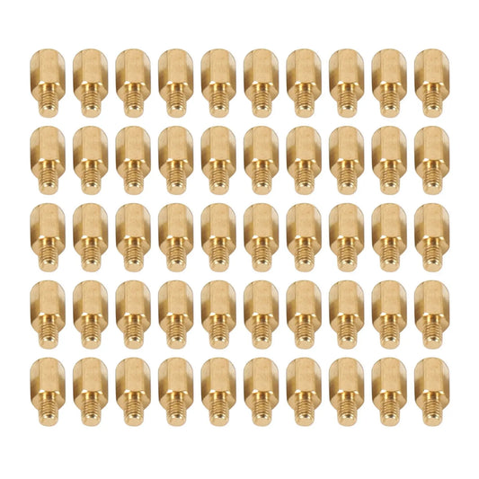 A36T-100 Pcs PC PCB Motherboard Brass Standoff Hexagonal Spacer M3 7+4Mm Peaceful Pleasures Health and Wellness Gold CN