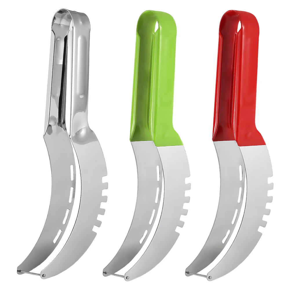 Stainless Steel Watermelon Slicer with Non-Slip Handle Peaceful Pleasures Health and Wellness