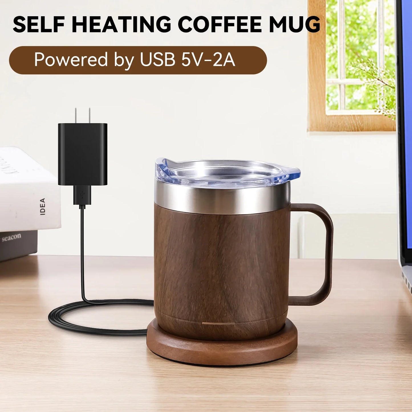 URGGU Self-Heating Coffee Mug USB Warmer 55°C | Smart Thermostat