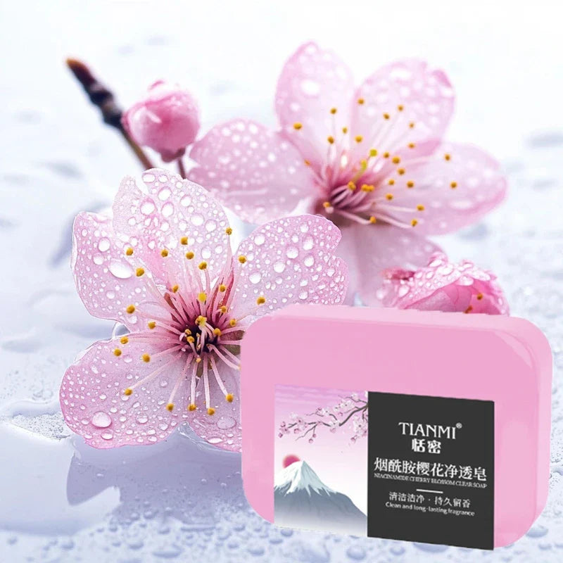 Niacinamide Cherry Blossom Handmade Soap Set – 4 Bars