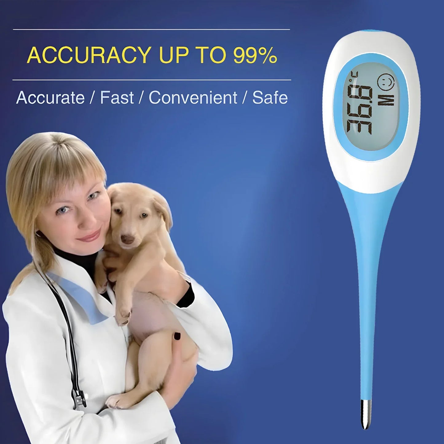 8-second Quick LED Pet Dog Cat Electronic Thermometer Safe Wet Dry Thermometer Veterinary Thermometer Pet Medical Equipment Tool Peaceful Pleasures Health and Wellness