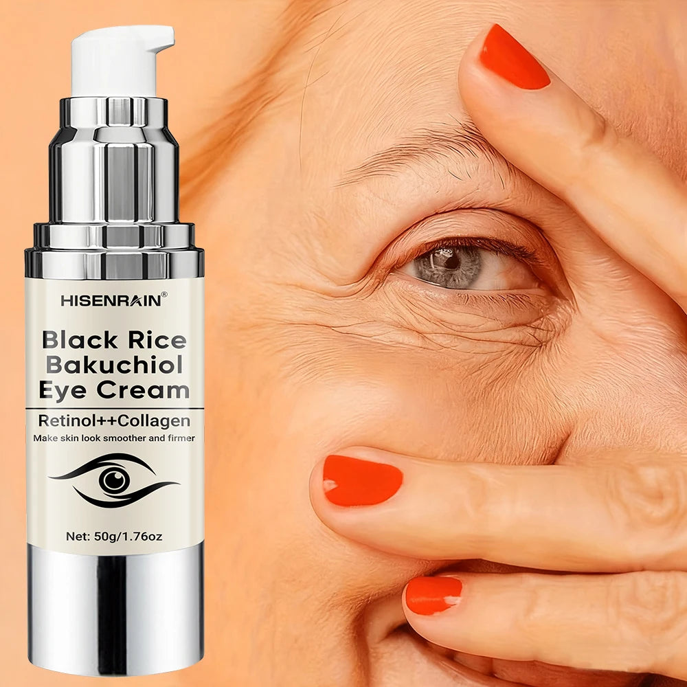 HISENRAIN Black Rice Anti-Aging Eye Cream Moisturizing Hydrating Anti-Aging Reduces Dark Circles Fine Lines Puffy Eyes. Peaceful Pleasures Health and Wellness