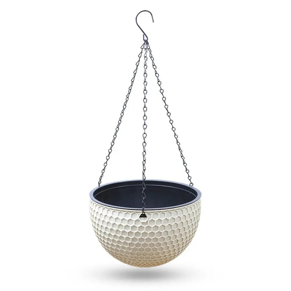 Honeycomb Hanging Flower Pot | Self-Watering with Drainer & Chain