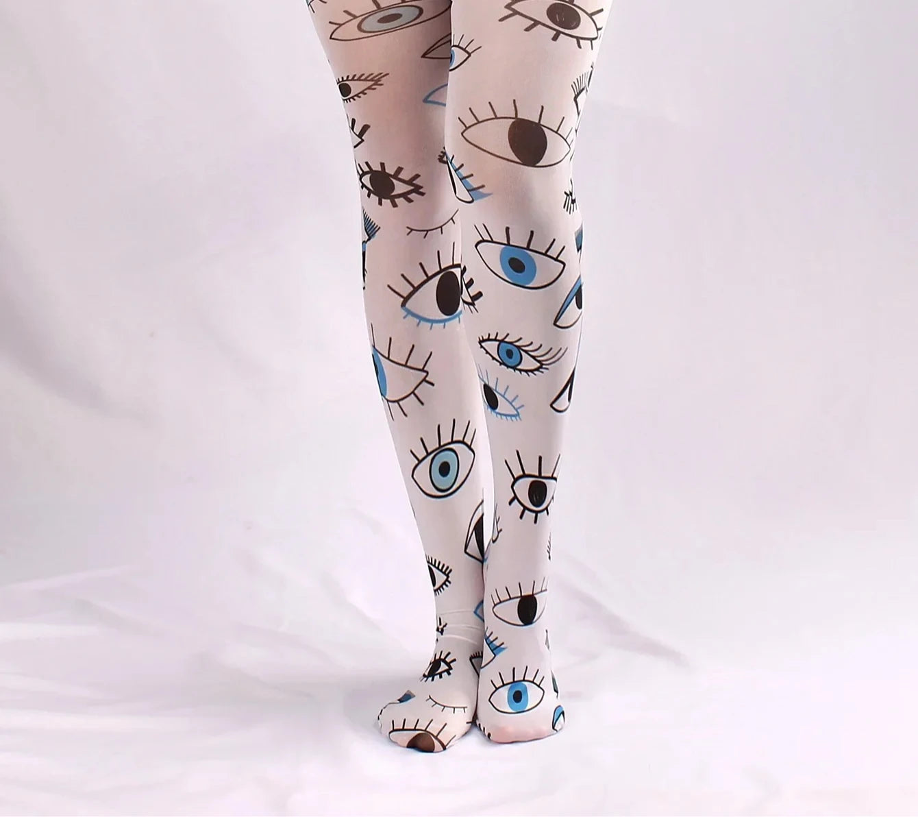 Evil Eyes Tight women Spring New Women Sheer Sexy Tattoo Printed Pantyhose Tights Stockings Anti-Hook Women's Socks Peaceful Pleasures Health and Wellness A One Size