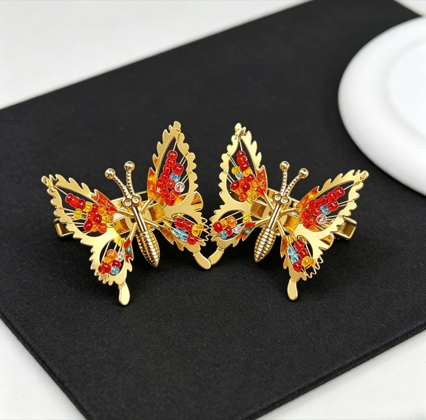 1/2pc 3D Movable Butterfly Shaped Hair Clip Metal Hollow Metallic Flying Butterfly Barrette Kit Hair Accessories silver gold Peaceful Pleasures Health and Wellness Gold 2pcs