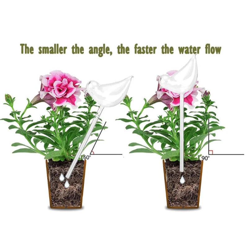 Bird-Shaped Self-Watering Plant Globes – 3/6pcs Plastic Watering Devices for Indoor & Outdoor Plants